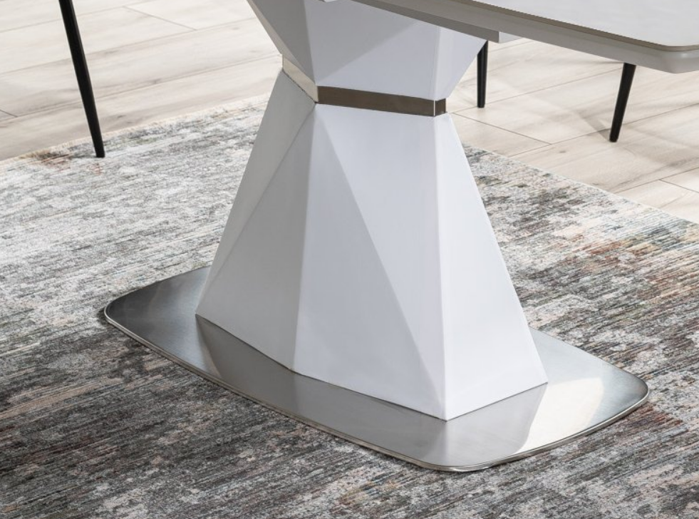 Designer Esstisch Cortez White mit Auszug 160-210 cm