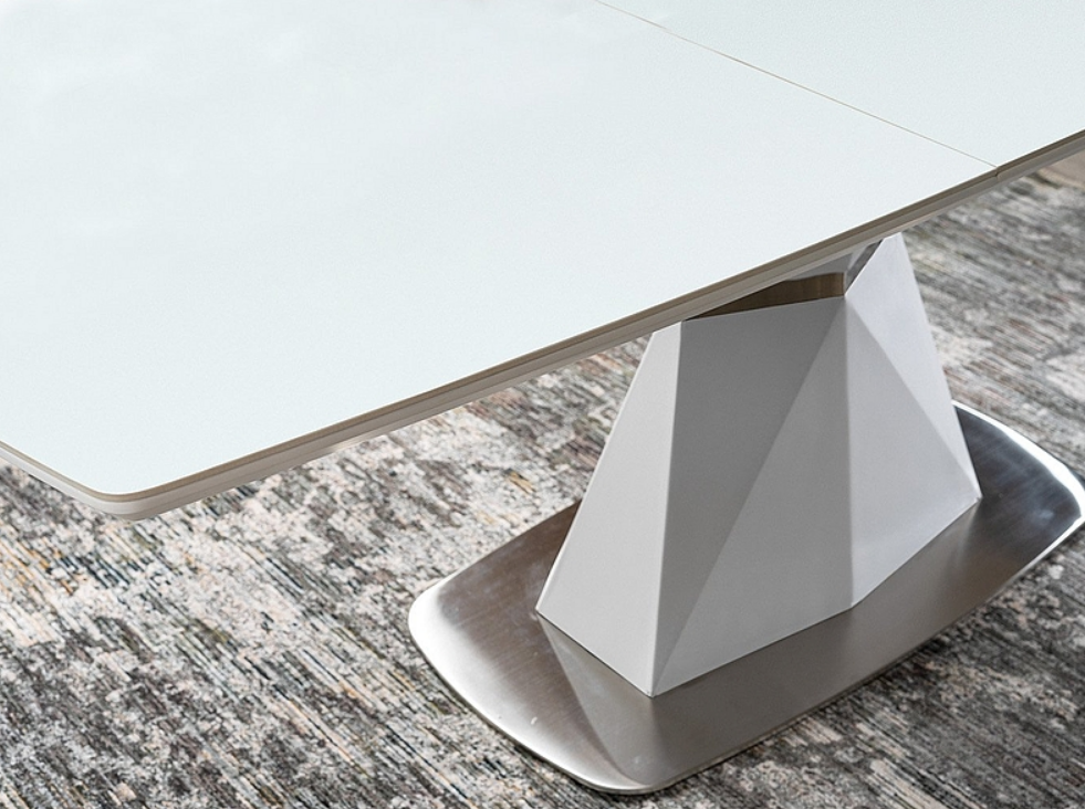 Designer Esstisch Cortez White mit Auszug 160-210 cm